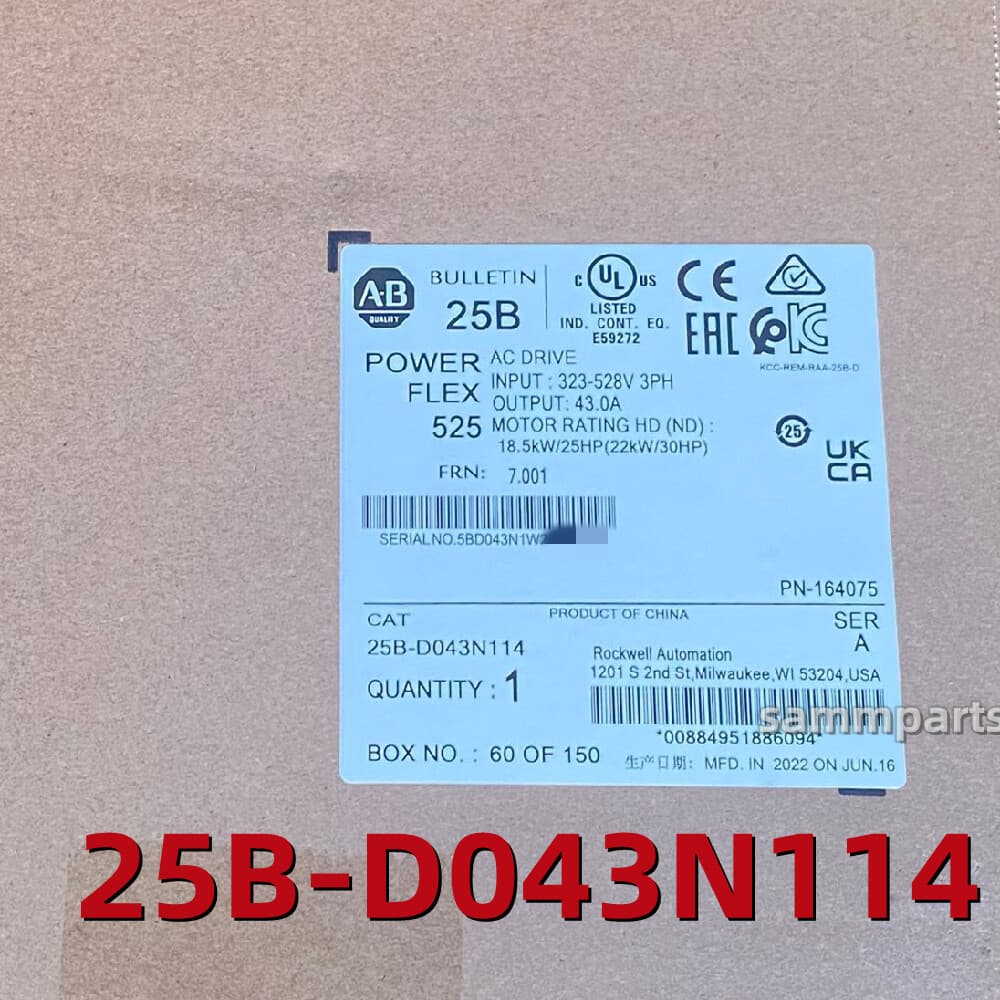 25B-D043N114 Allen-Bradley PowerFlex 525 22kW 30Hp AC Drive 2022 NEW Sealed TX 2