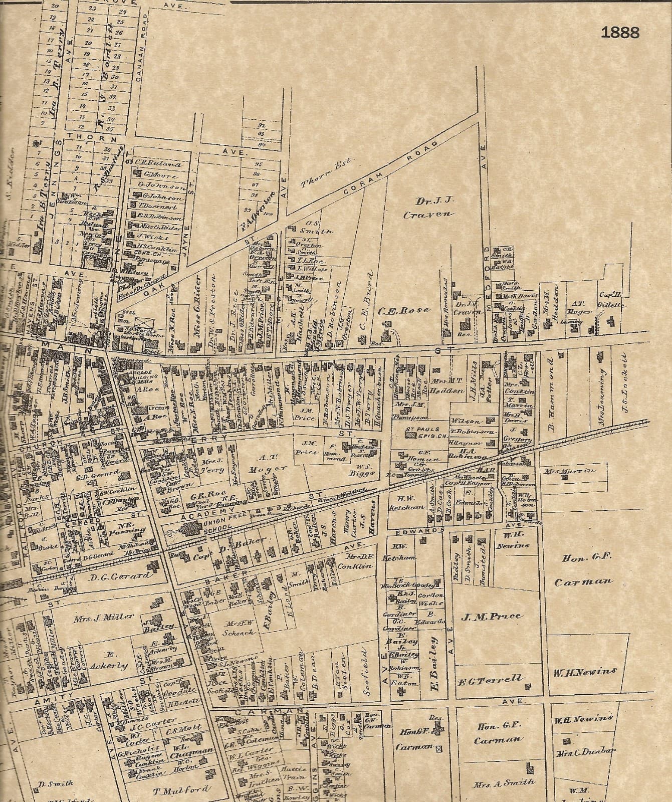  Patchogue NY 1888 Maps with Businesses and Homeowners Names Shown 2