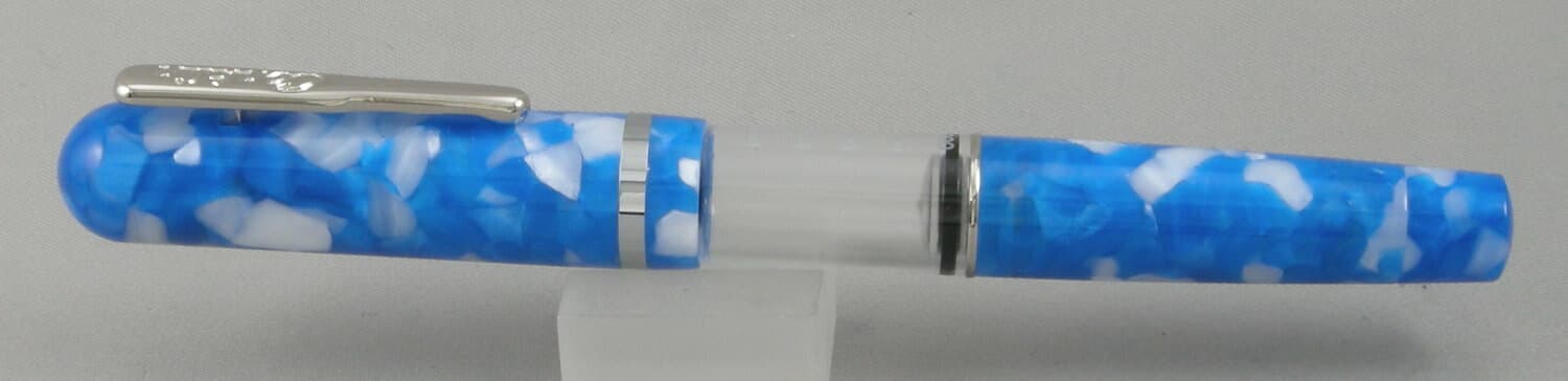 Conklin Heritage Word Gauge Blue & Chrome Fountain Pen - New - Fine Nib 4