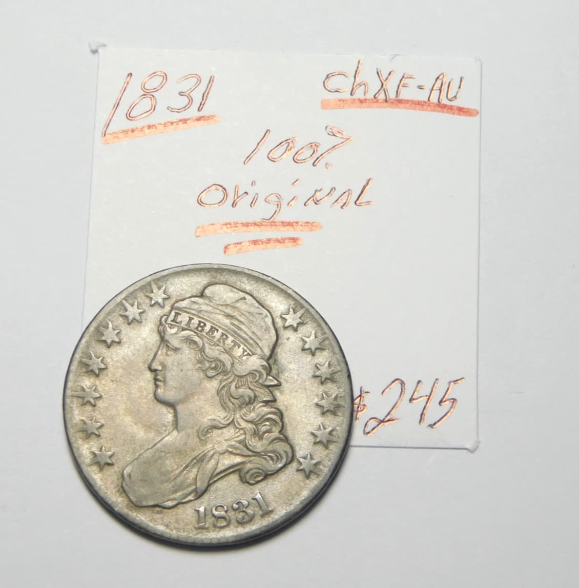 GORGEOUS ORIGINAL 1831 BUST HALF CH XF - AU - ONLY $179.00  !!!!!!!!!!!!!!!!!!!!