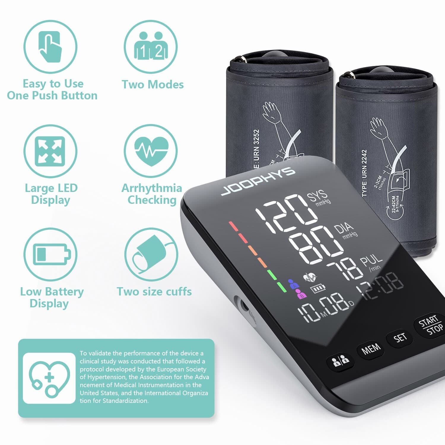Blood Pressure Monitor Upper Arm, Automatic Digital Upper Arm Blood Pressure 3