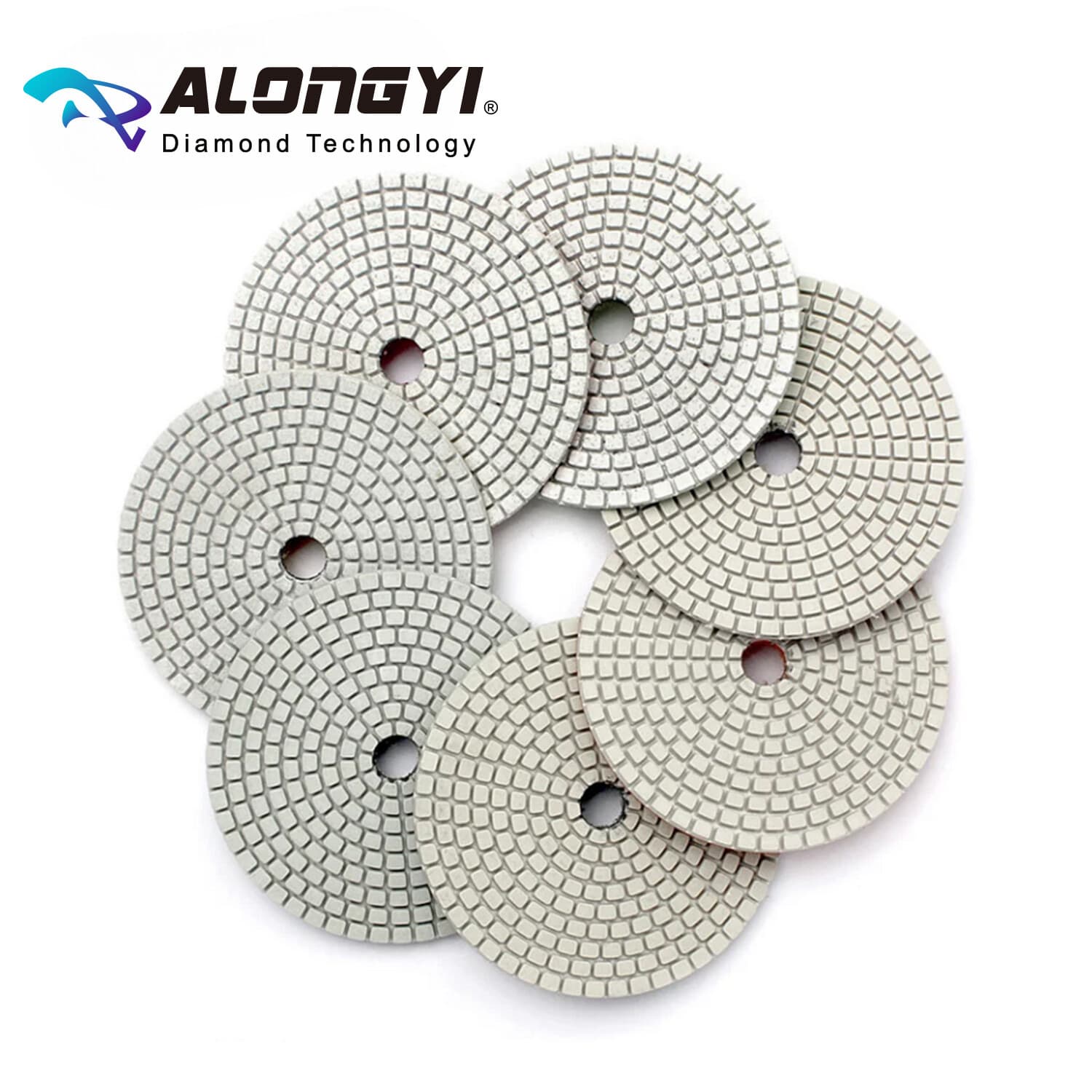 4" 7pcs Diamond Flexible Wet Polishing Pads White Bond Sanding High Quality 2