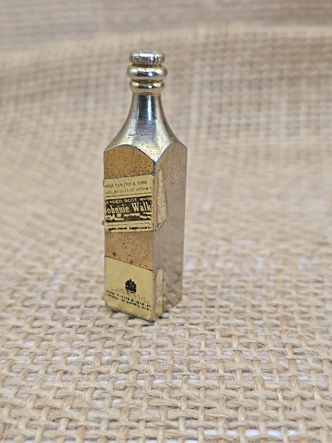 Miniature Brass Johnnie Walker Black Label Bottle DOLLHOUSE Miniatures 2" 4