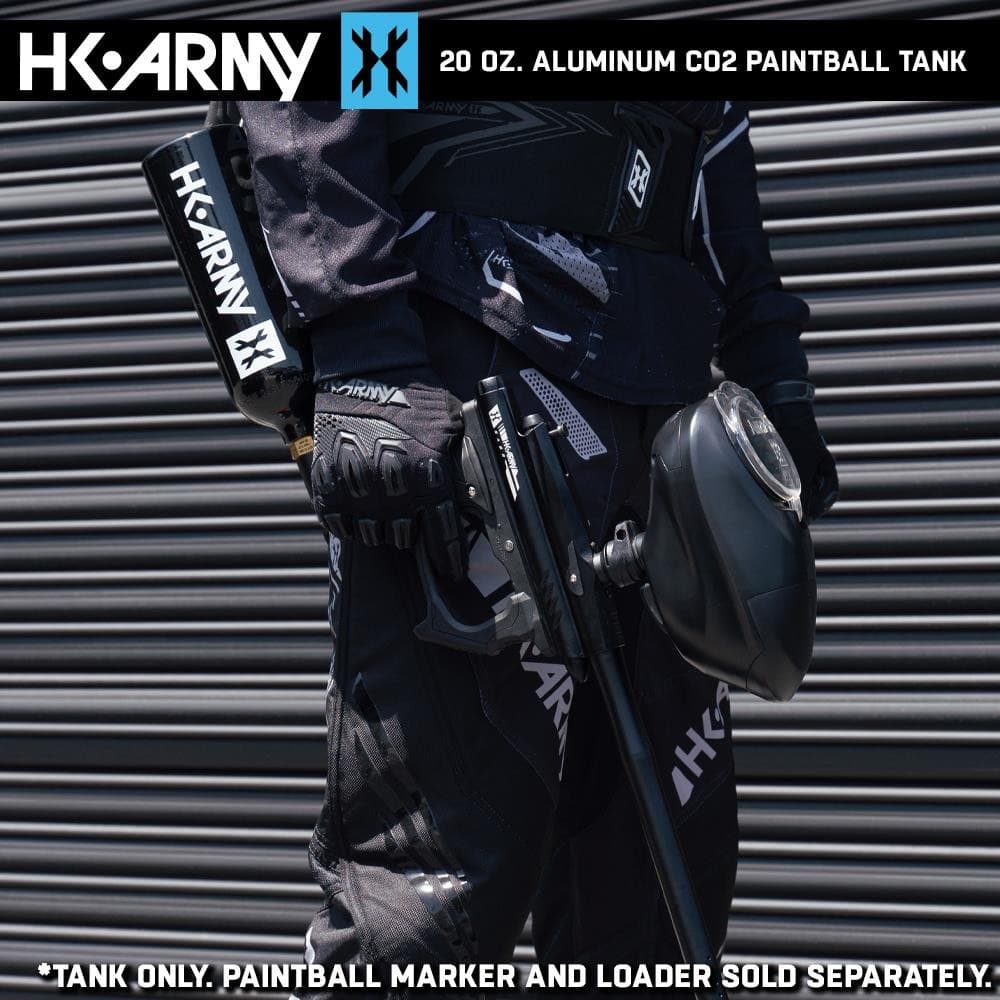 CLEARANCE HK Army 20oz Aluminum CO2 Paintball Tank - Black - 2024 Hydro 6