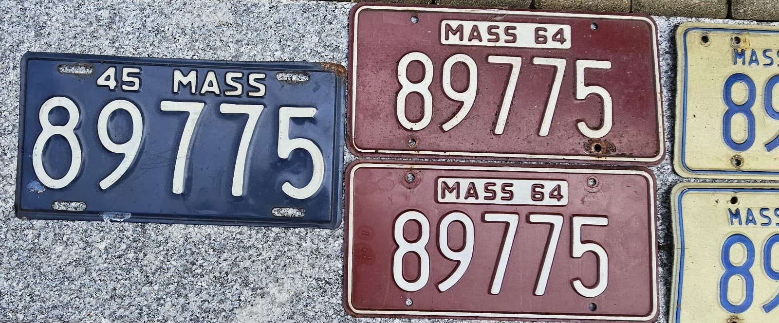 Vintage Antique Massachusetts license plate collection 1945- 2000 2