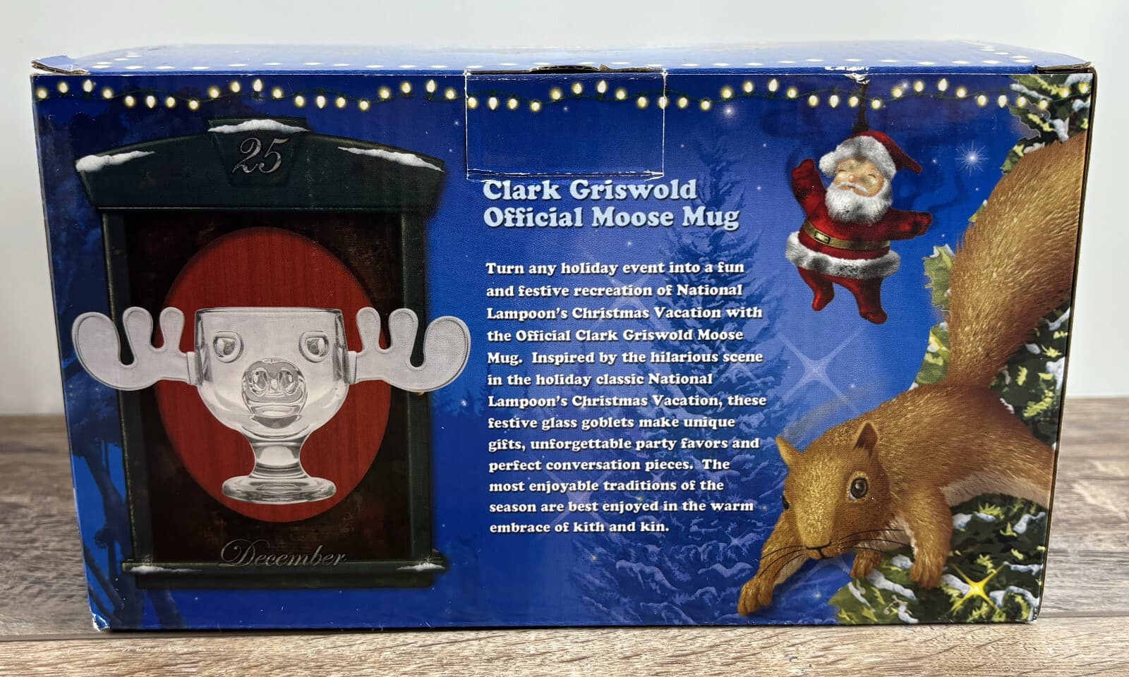 National Lampoon Christmas Vacation Clark Griswold Moose Mug Glass Original Box 5