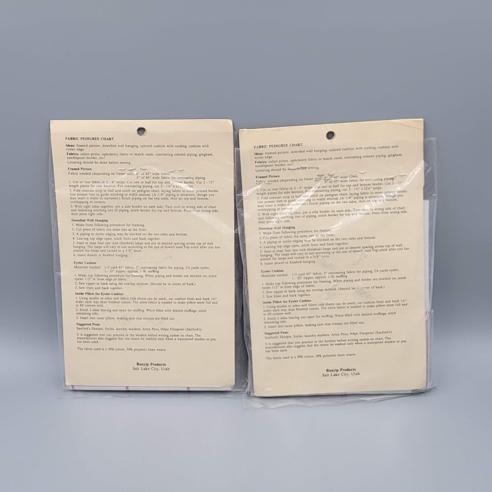 Vintage Fabric Pedigree Chart 4th Generation You Fill In Banyup Products 2 Lot 4