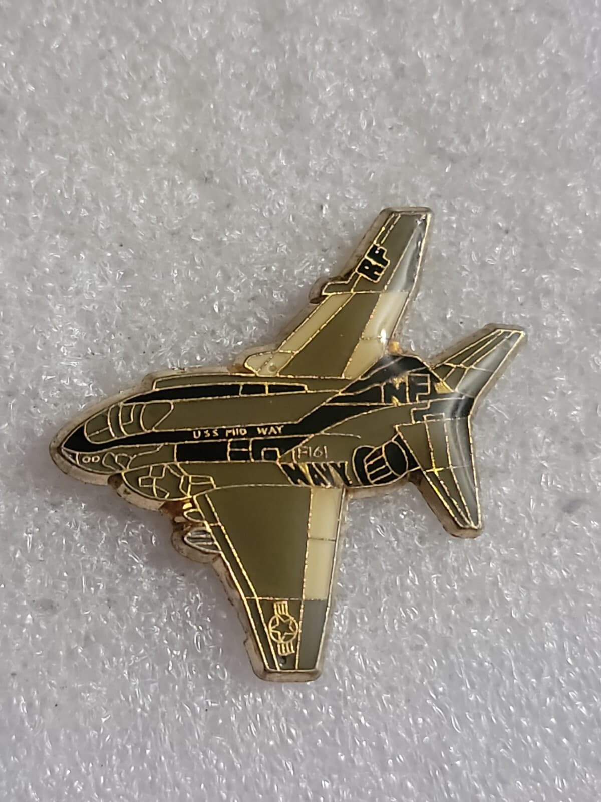 U.S. MILITARY JET AIRCRAFT HAT LAPEL PIN F-4 Phantom PLANE NAVY USAF ENAMEL VTG 