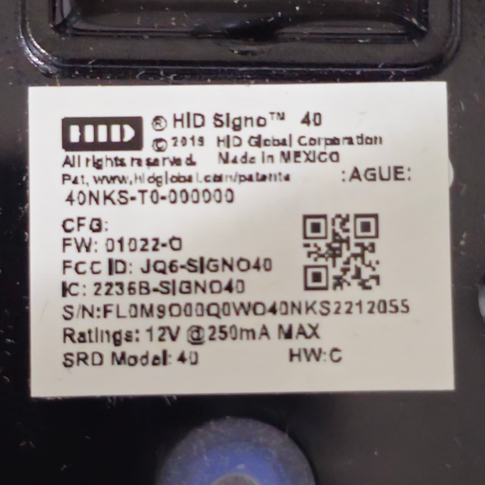 HID Signo 40 Smart Card Reader - Black (40NKS-T0-000000) New 4