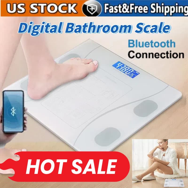 Smart Scale for Body Weight BMI Bluetooth Body Fat Scale Digital Bathroom Scale