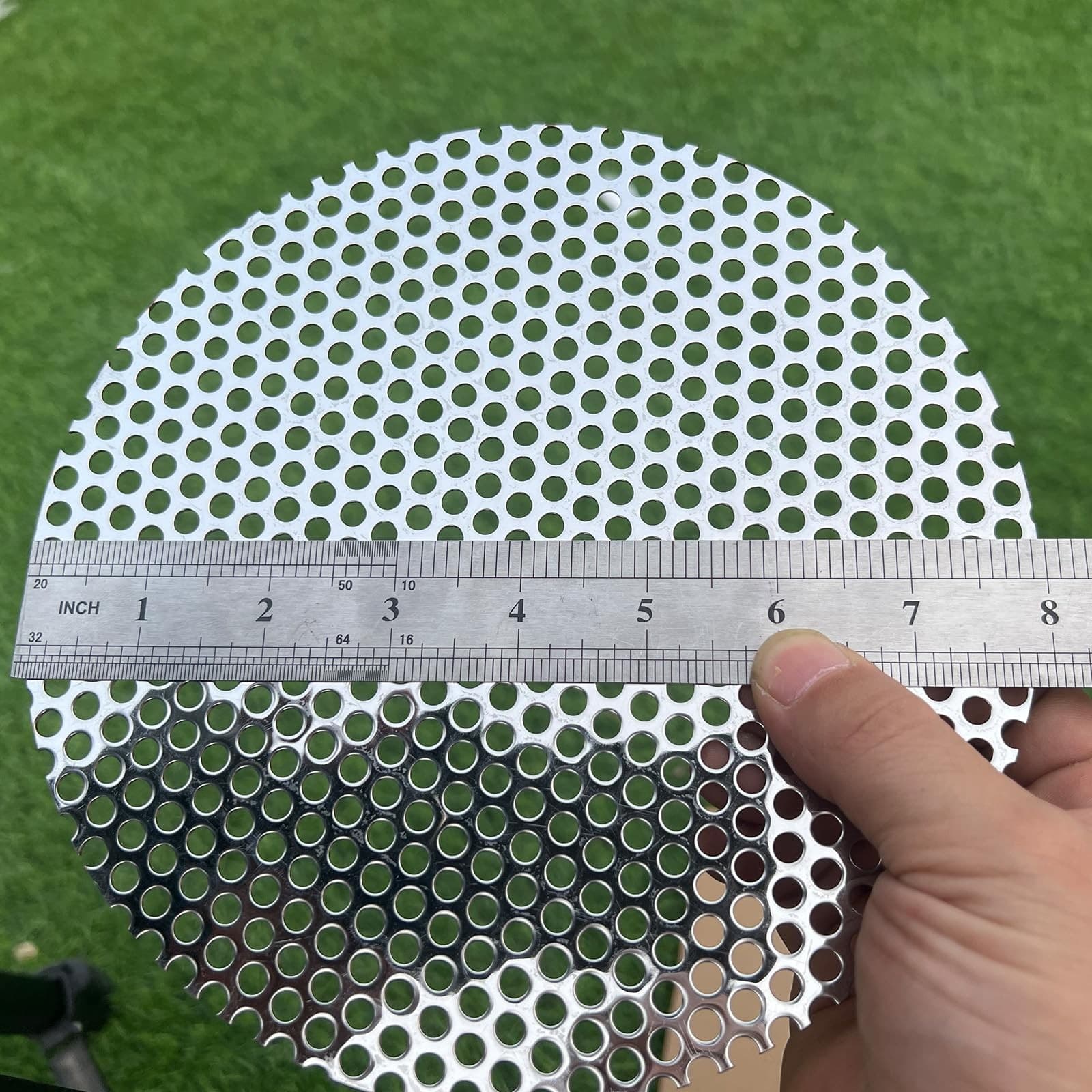 8" Diameter Round Slices Perforated Metal Sheets 19 Gauge Opening 1/5"About 5... 4