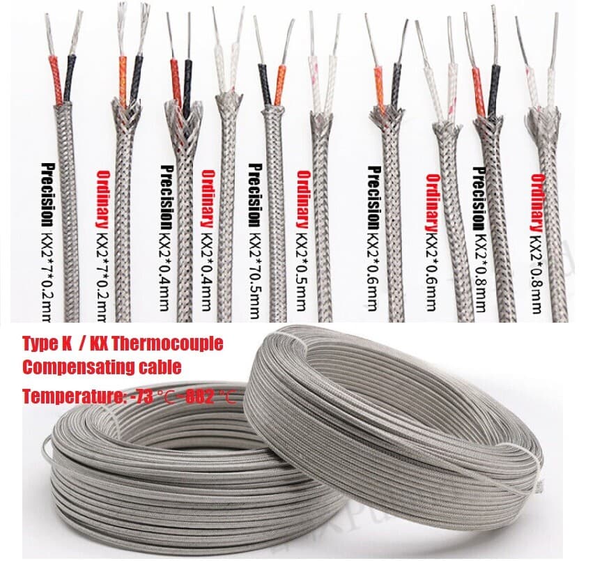 Type K thermocouple Compensating cable temperature Sensing Wire Extension Cable