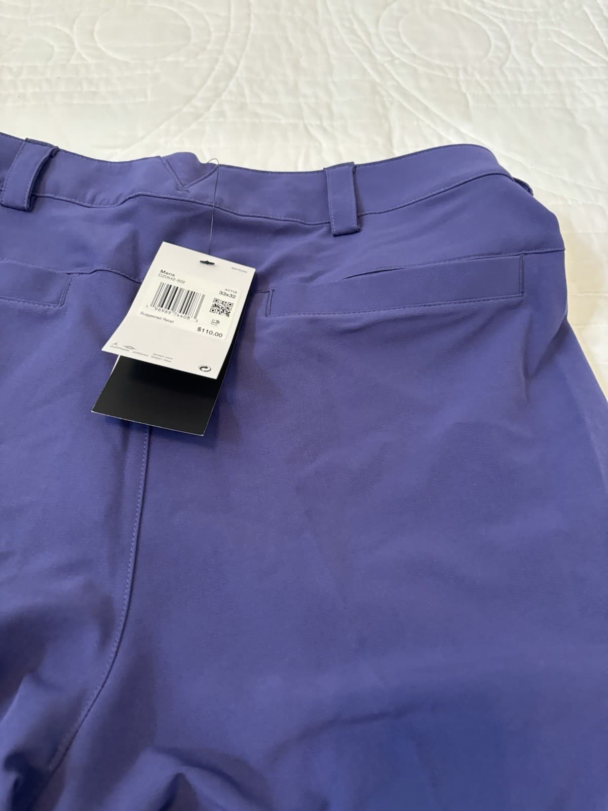 Nike Golf Air Jordan Golf Pants 33x32 Slim Repel Purple DZ0542-502 NWT $110 6