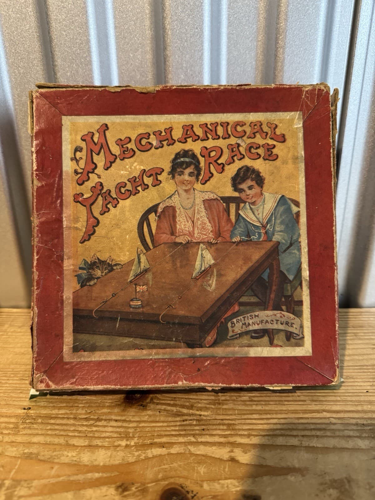 Antique Mechanical Yacht Race Game likely by Glevum Games  1900 - 1920 British