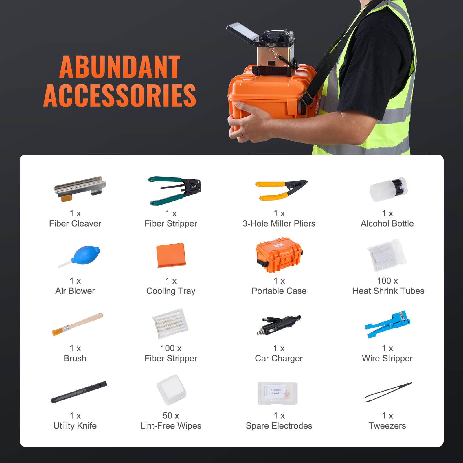Fiber Fusion Splicer 4 Motors Clad Alignment with 6s Splicing 13s Heating 6