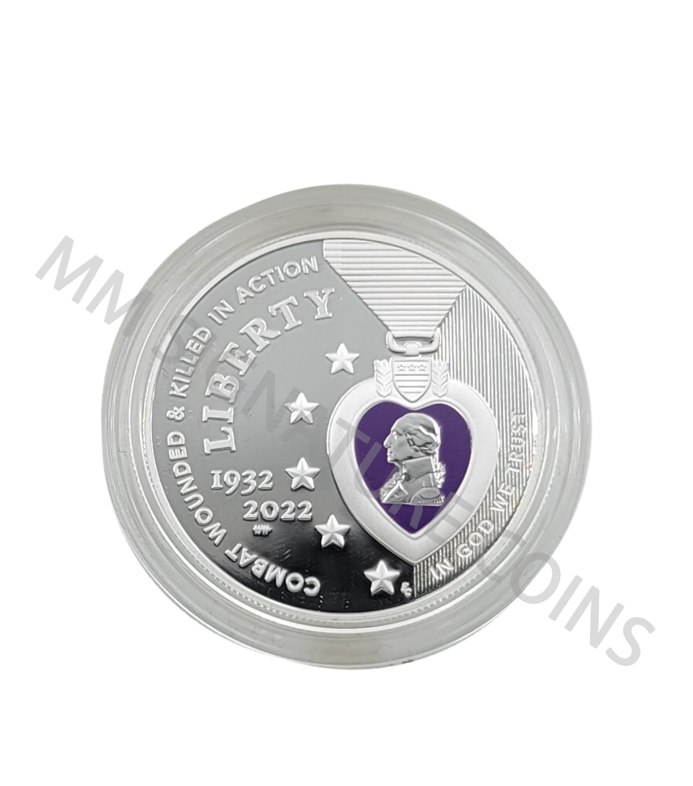 2022 W National Purple Heart Hall of Honor Colorized Silver Dollar OGP 2