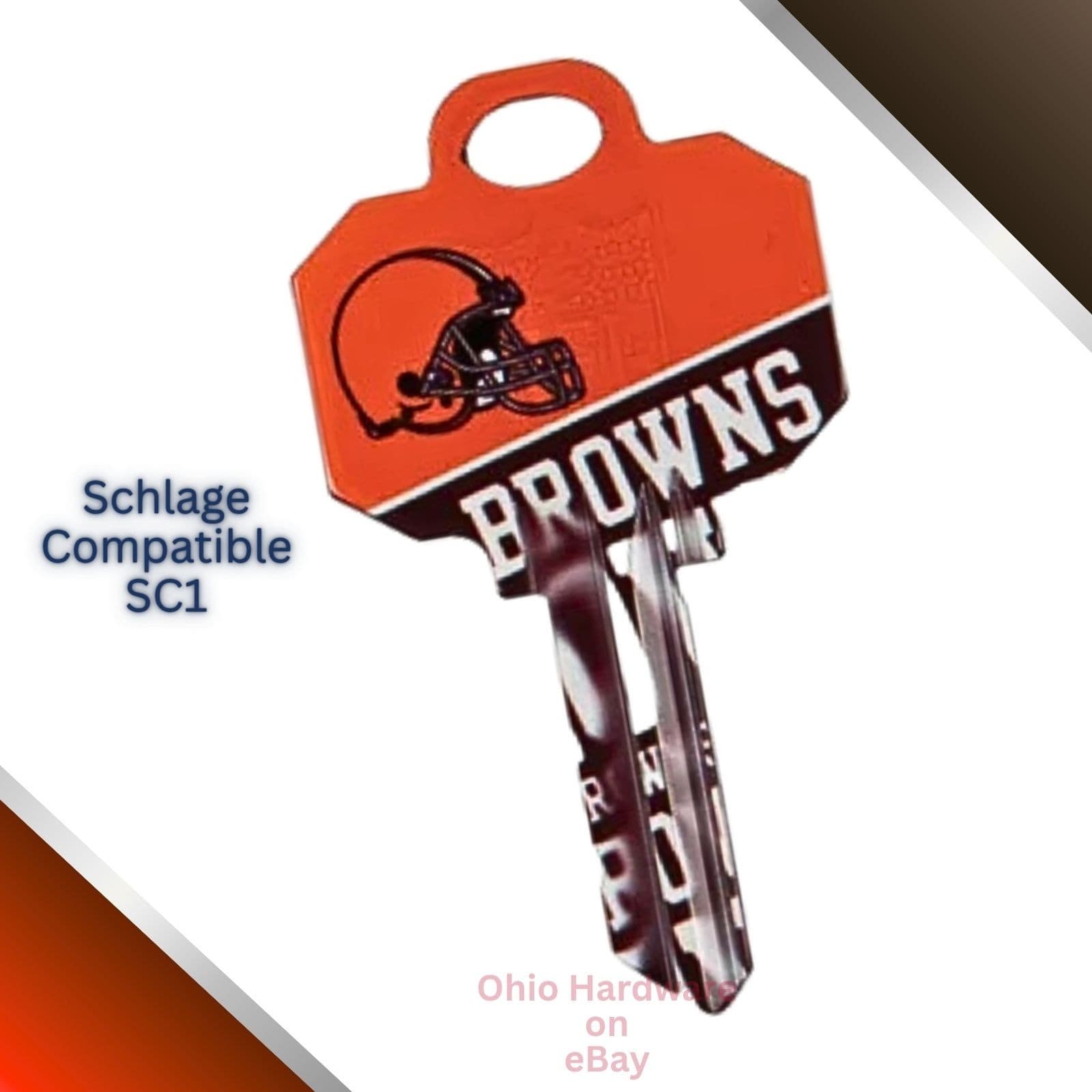 🏈 Cleveland Browns House Key – SC1 Blank – NFL Licensed