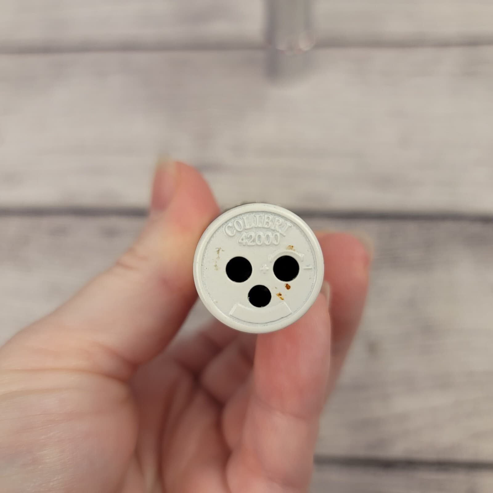 2x Vintage Colibri Lipstick Lighter White/Chrome Enamel & Rhinestones 5