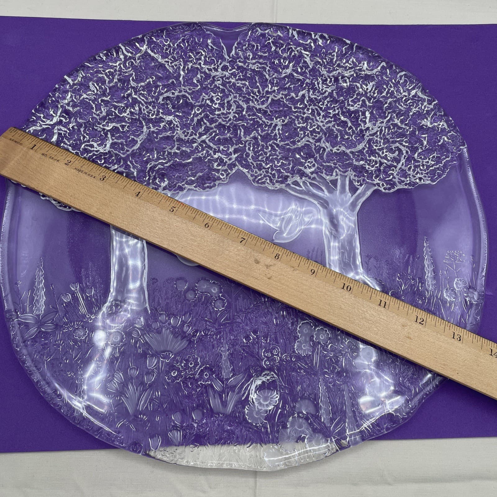 MIKASA TRUE LOVE 14.5” ROUND SERVING PLATTER CLEAR GLASS VINTAGE Heavy LN 5