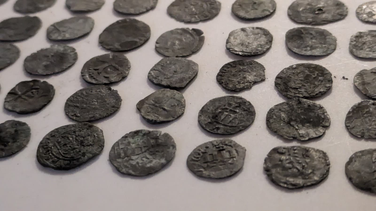 Lot of 60 Medieval Bronze Coins, Whole Coins, European Rare Lot 1600-1700's 4