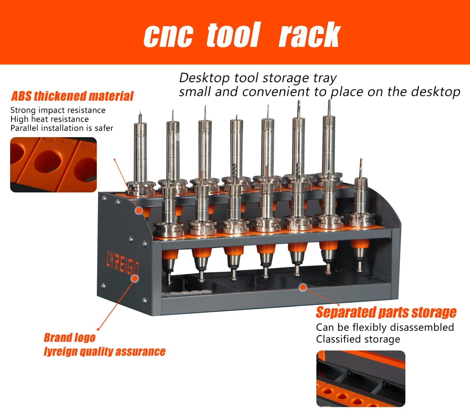 40 Taper Tool Wall Rack CAT40 BT40 Tool Holder Storage Tray CNC Storage Rack 3