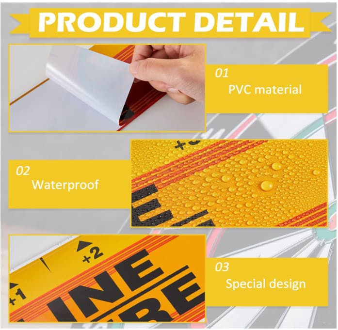 Dart Board Throw Line Floor Sticker PVC Toe Line Marker for Dart Players Game Ac 4