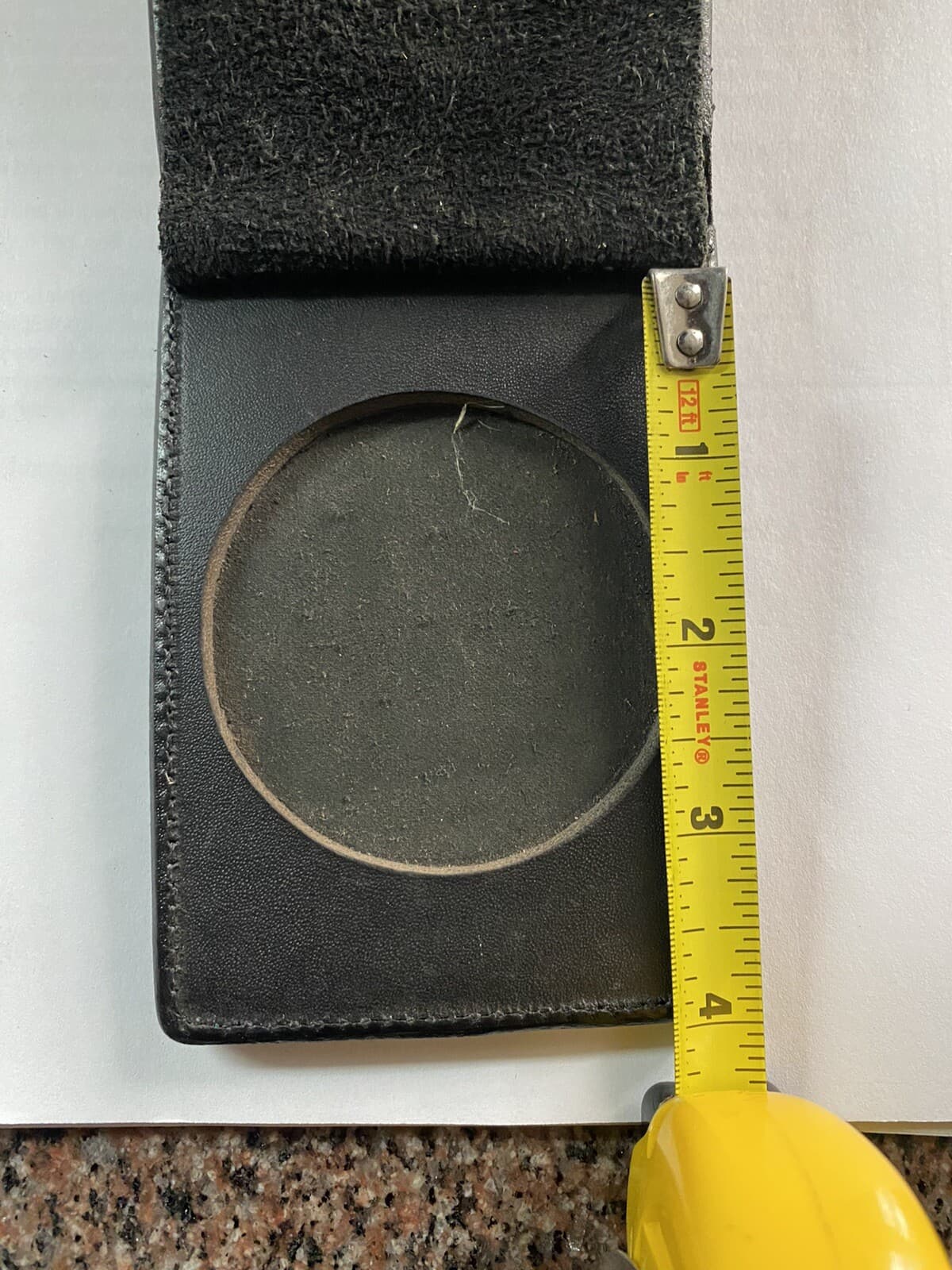 Leather Flat Badge Wallet