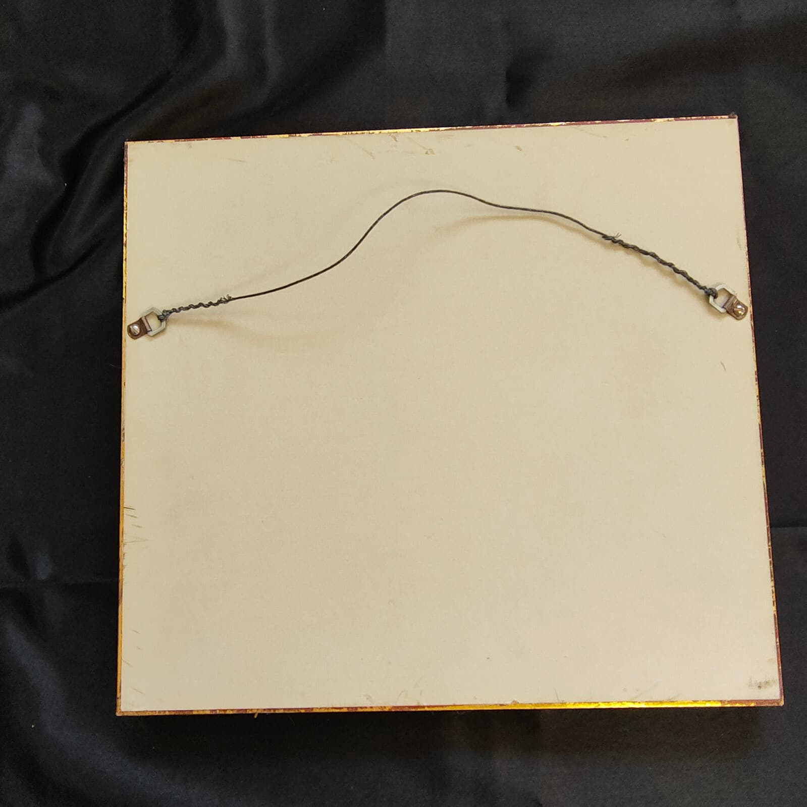 Vintage Bali Balinese Barong Dance Painting on Cloth Framed Folk Art 11" x 12" 6