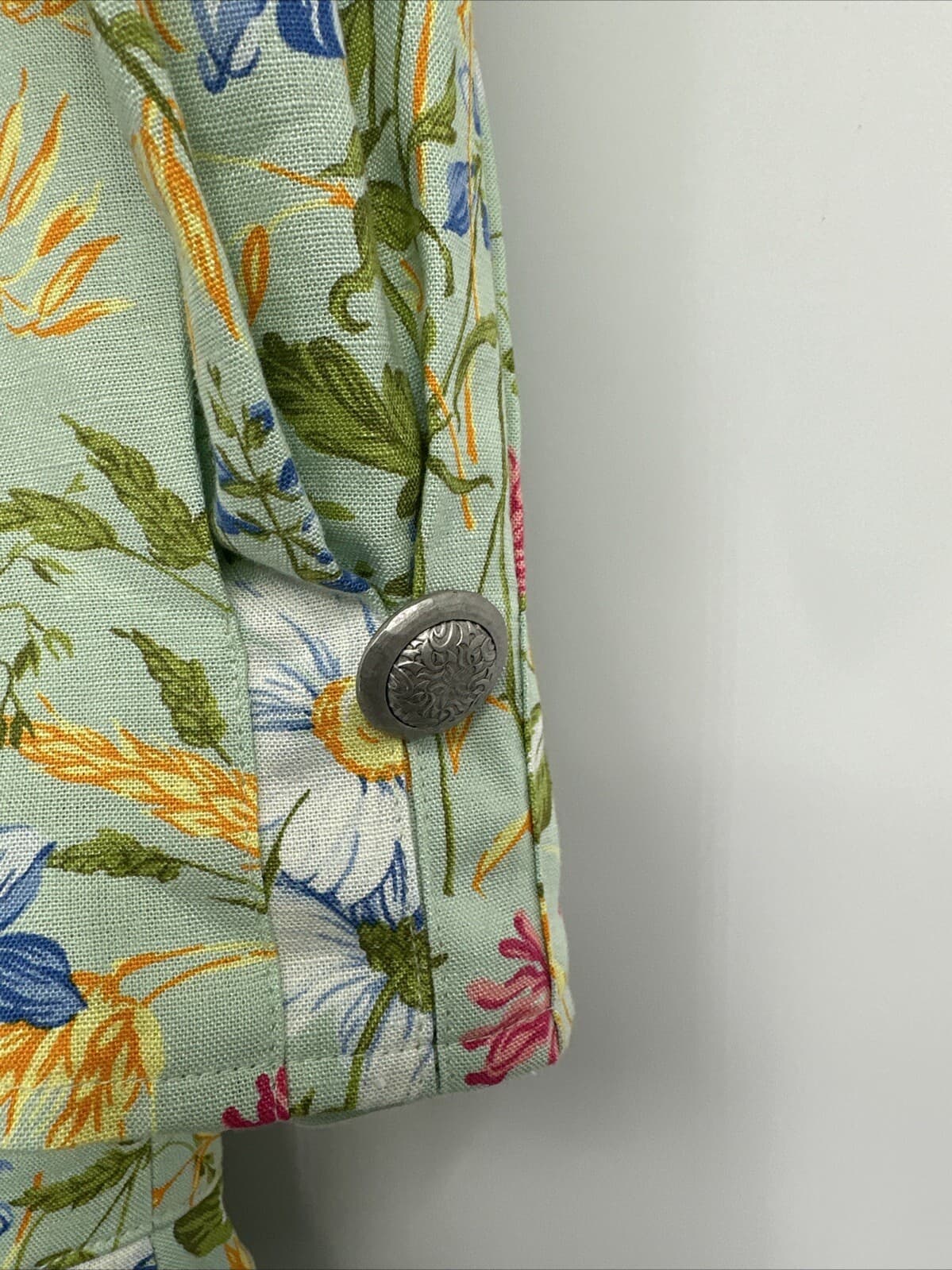 Rose Dirndl Bavarian dress Size Small Viscose Linen Floral 3