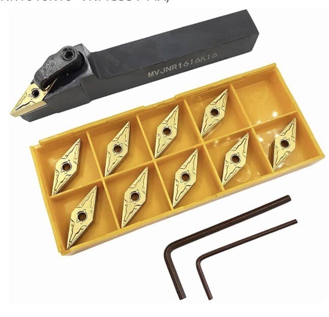 16mm MVJNR1616H16 93° Lathe External Turning Tool Holder +10* VNMG160404 Inserts