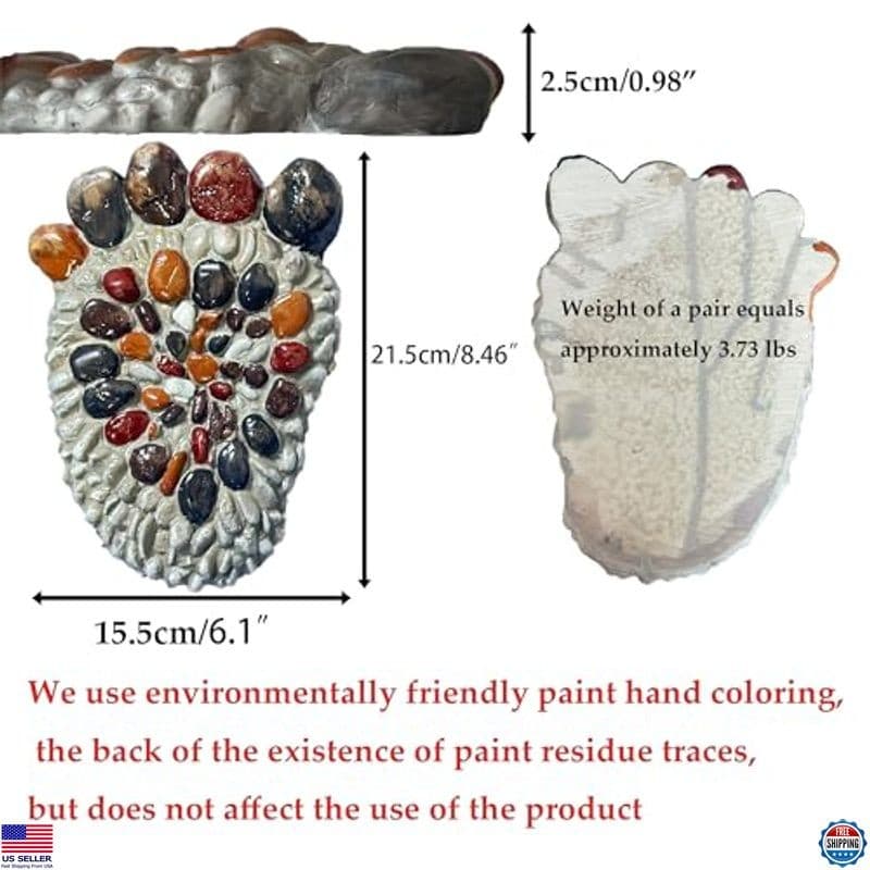 Faux Cobblestone Outdoor Stepping Stones - Set of 2 Decorative Garden Pathway 2