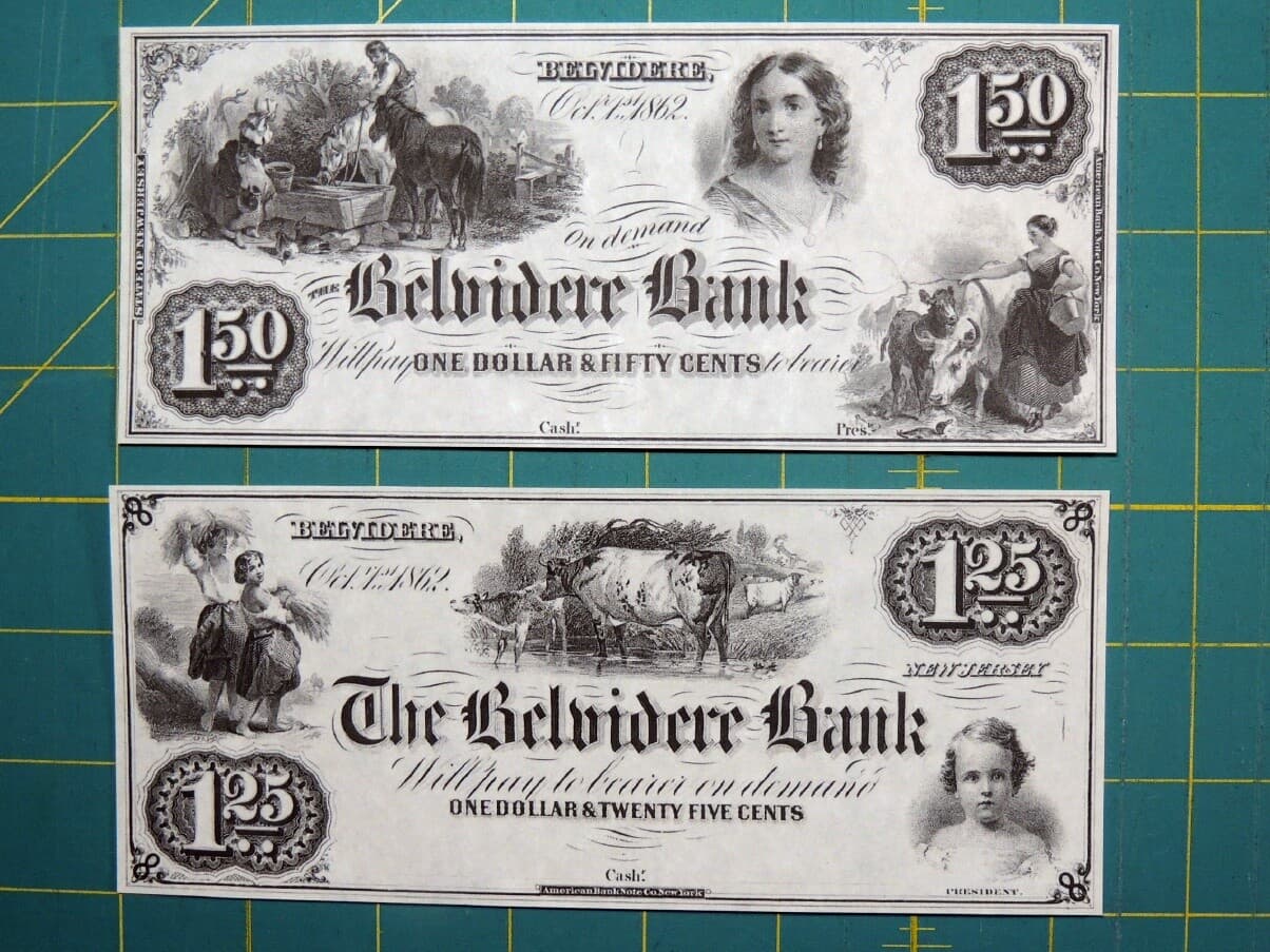 Reproduction Obsolete Bank Notes: Various Odd Denominations 6 Note Set 3