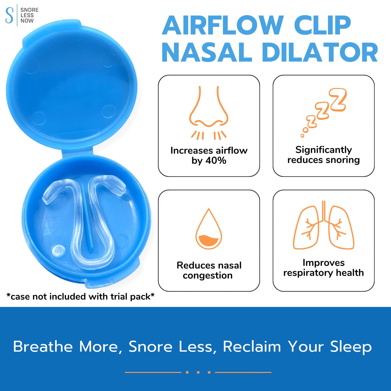 SnoreLessNow Nasal Dilator SMALL | Reduce Snoring | Swiss Made | FDA Registered