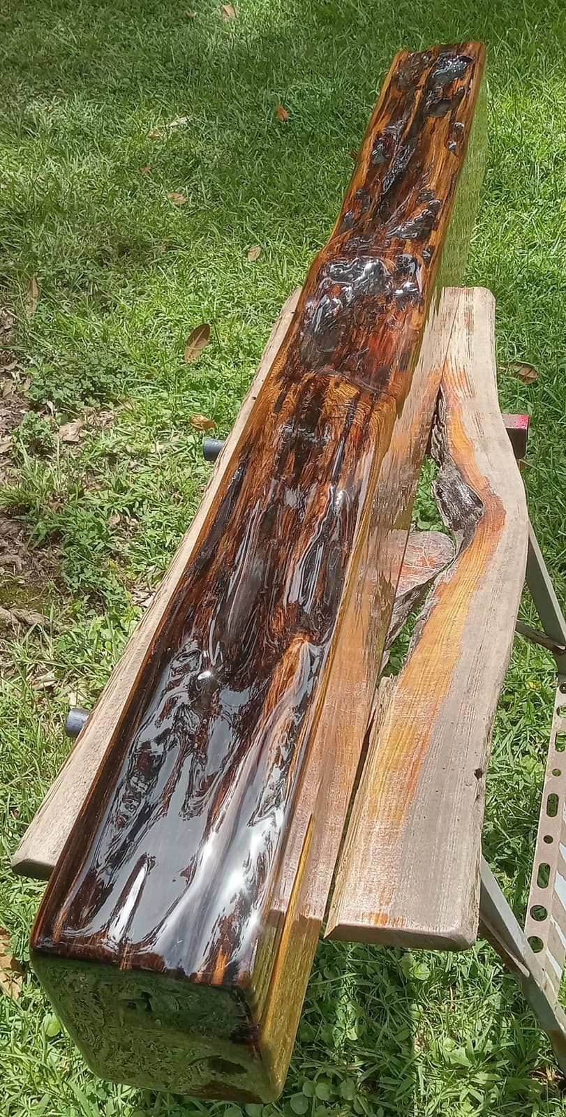 Carbon Dated to 1300 AD 54"X7"X5" Quartersawn Mantel Sinker Cypress  Rustic Wood 6