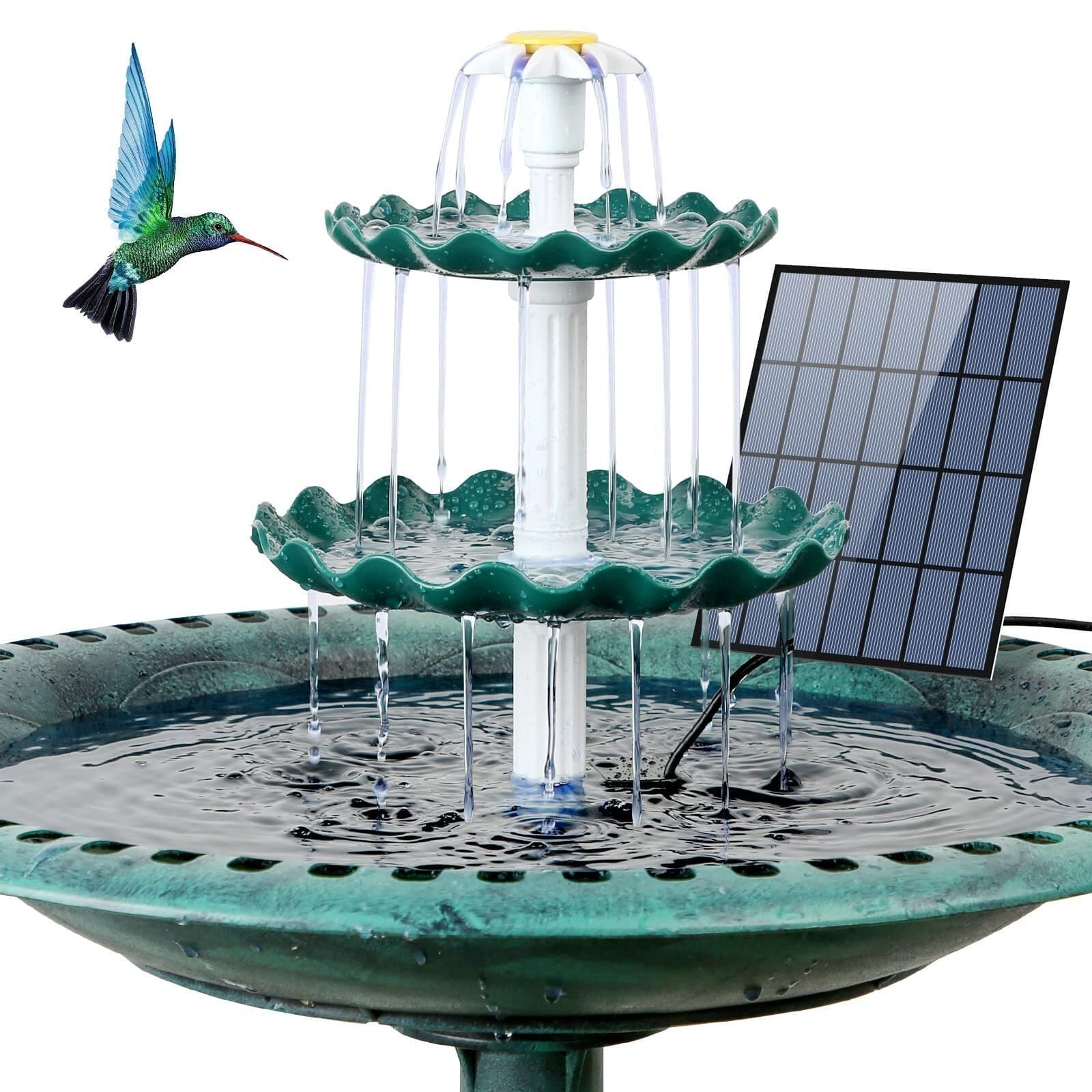 Solar Pump 3.5W With 3 Tiered Bird Bath, Solar Fountain and Suitable DIY Decor 2