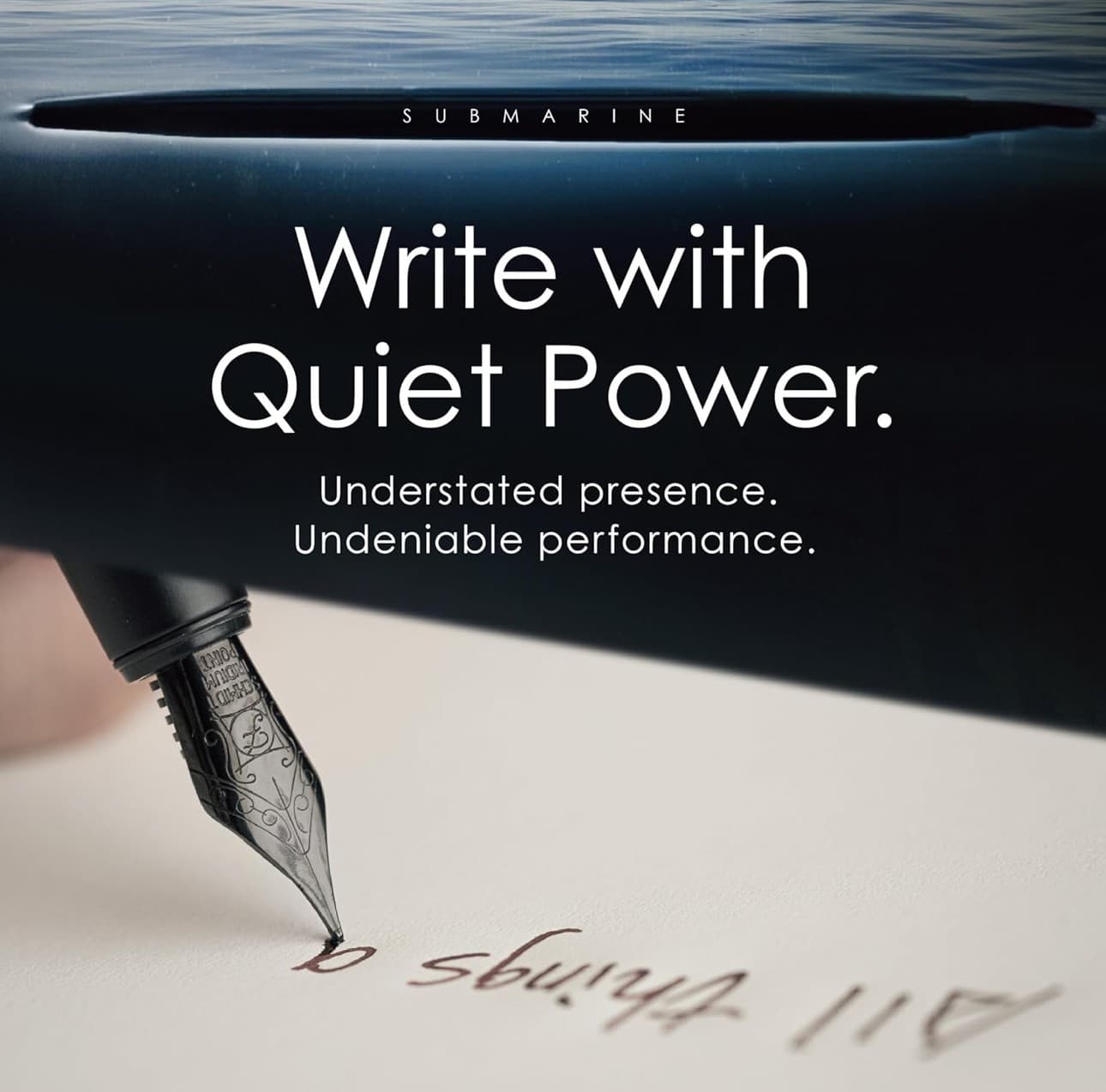 Submarine Tag Pen Fountain Pen Fine Nib Steel Black 3