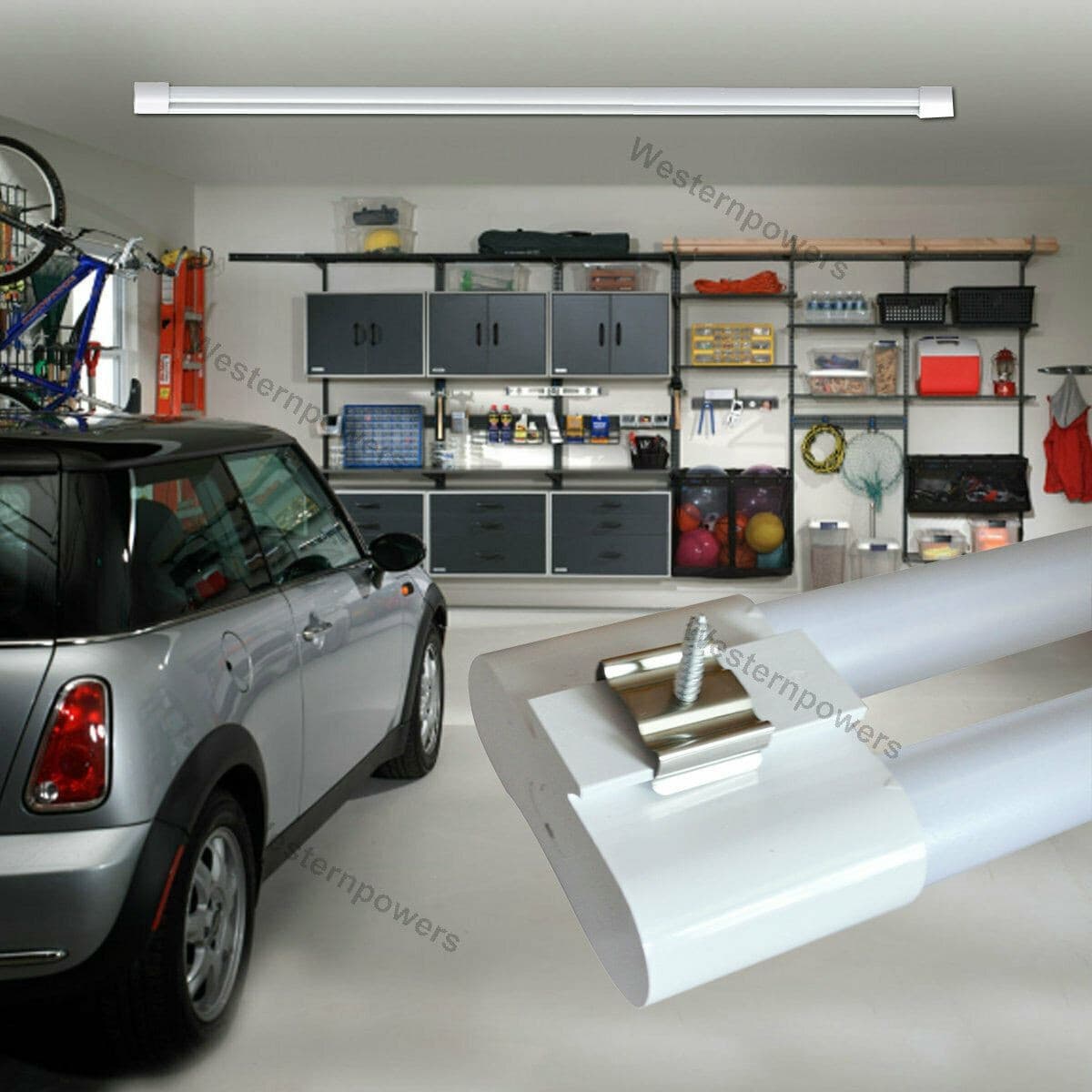 4x Westernpowers 36W LED Shop Light Fixture Work Garage Light 6000K White 4FT 6