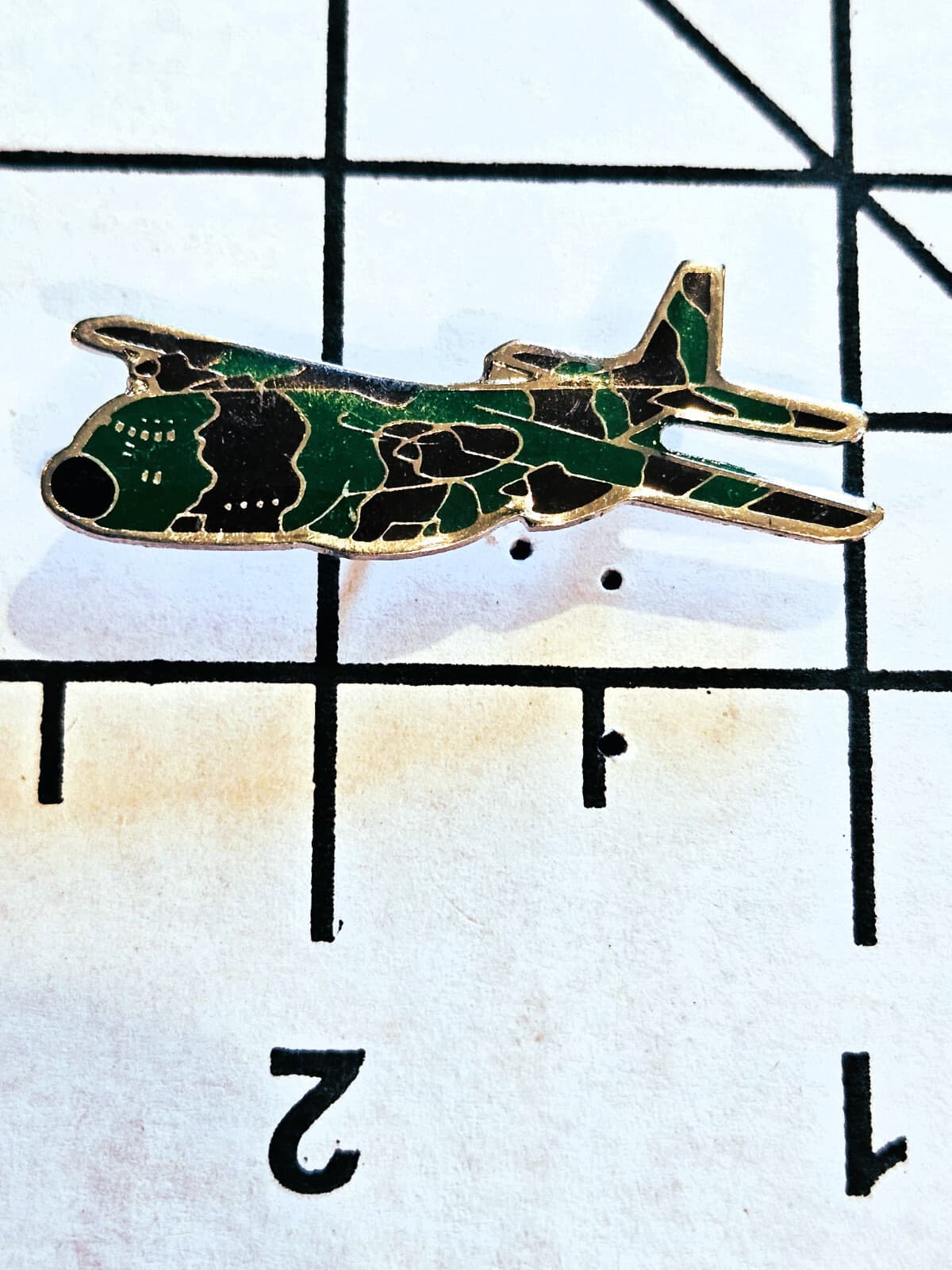 Airplane pin: Camouflage Green and Brown Enamel C-130 Hercules Hat Lapel Tie pin 5