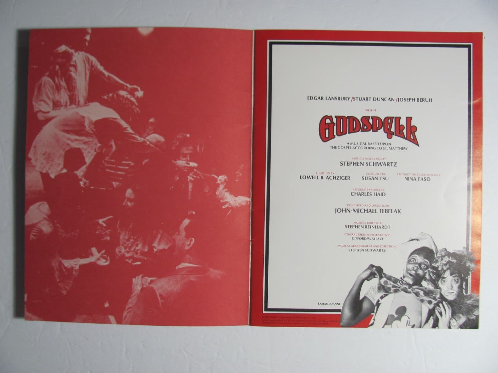 Godspell 1971 Souvenir Program Off Broadway Musical 2