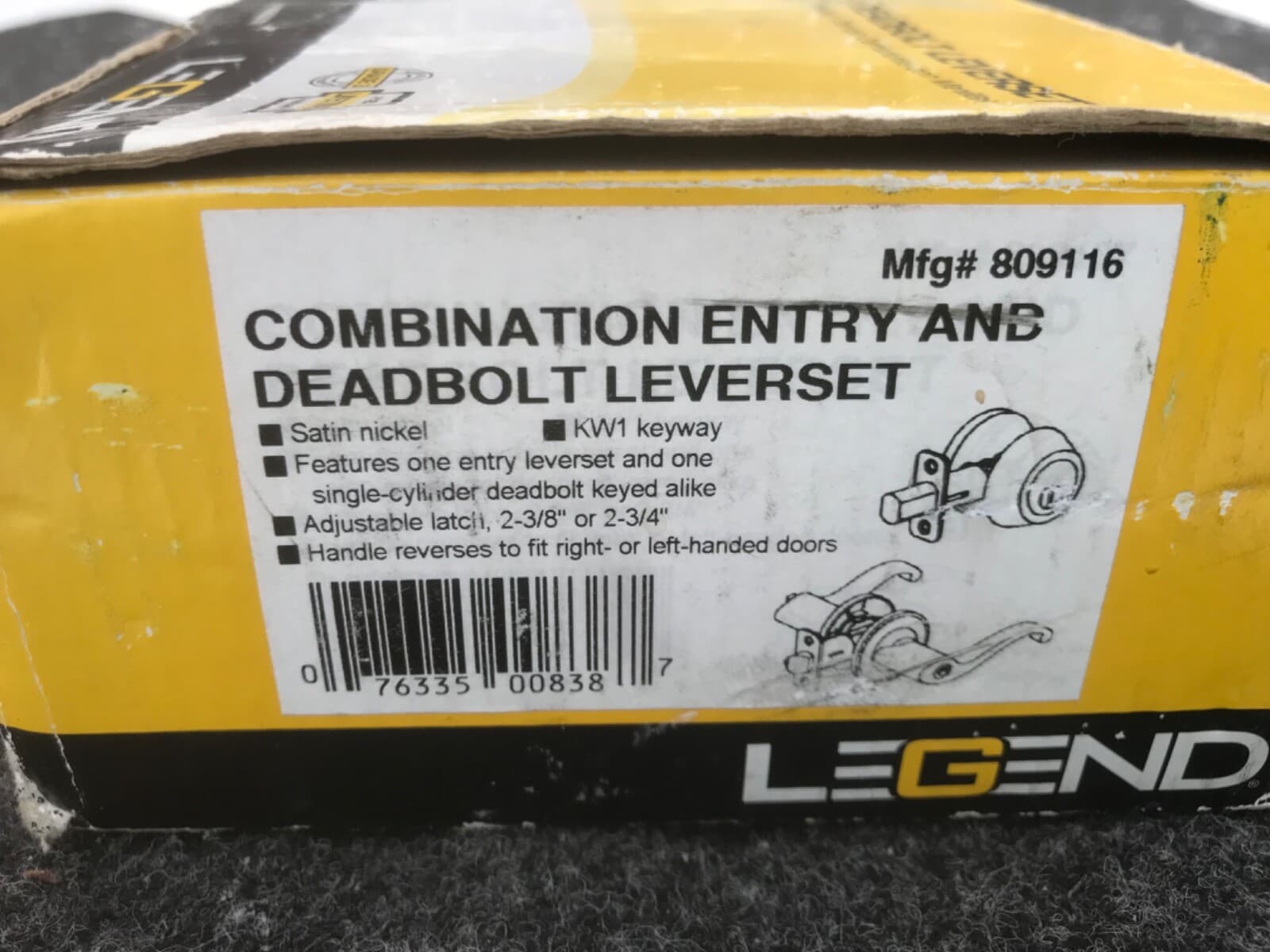 Legend 809116 COMBINATION ENRY AND DEADBOLT LEVERSET   (2 available) 5