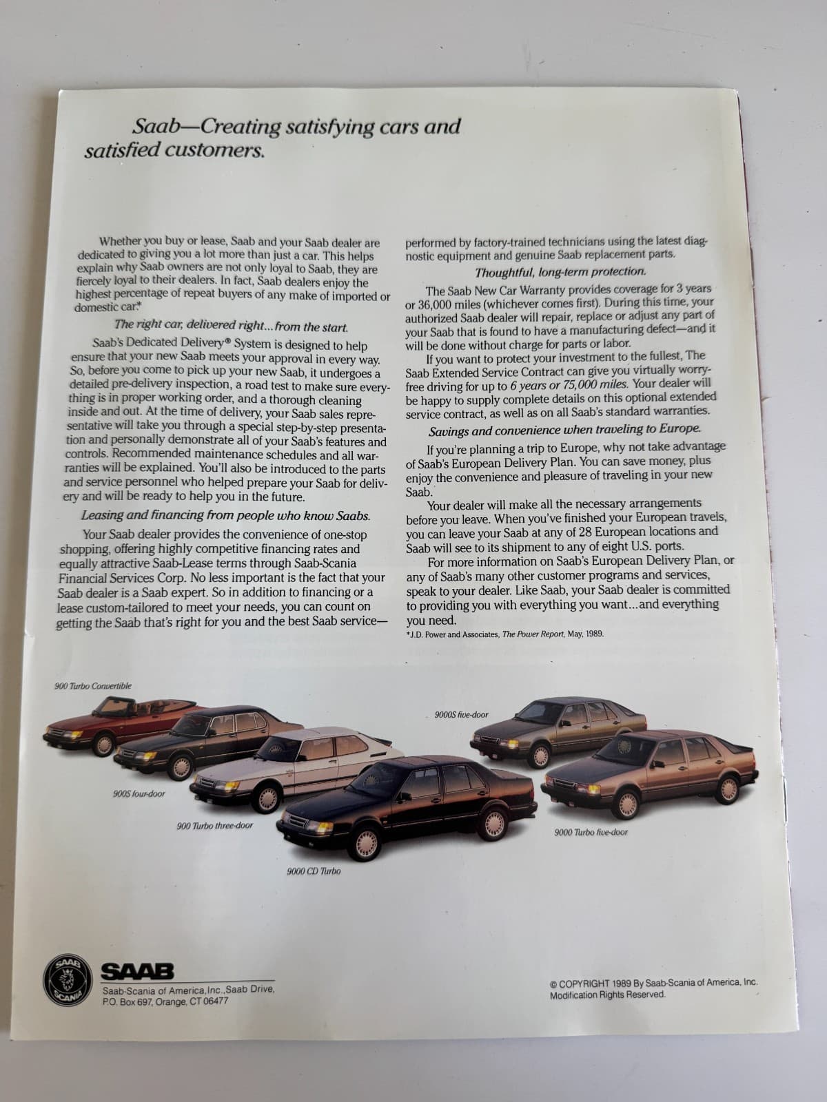 1990 SAAB Sales Brochure - Vintage (d22) 2