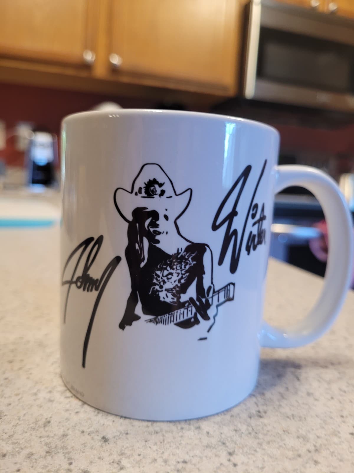 Johnny Winter Mug  Caricature Signature New never used 3