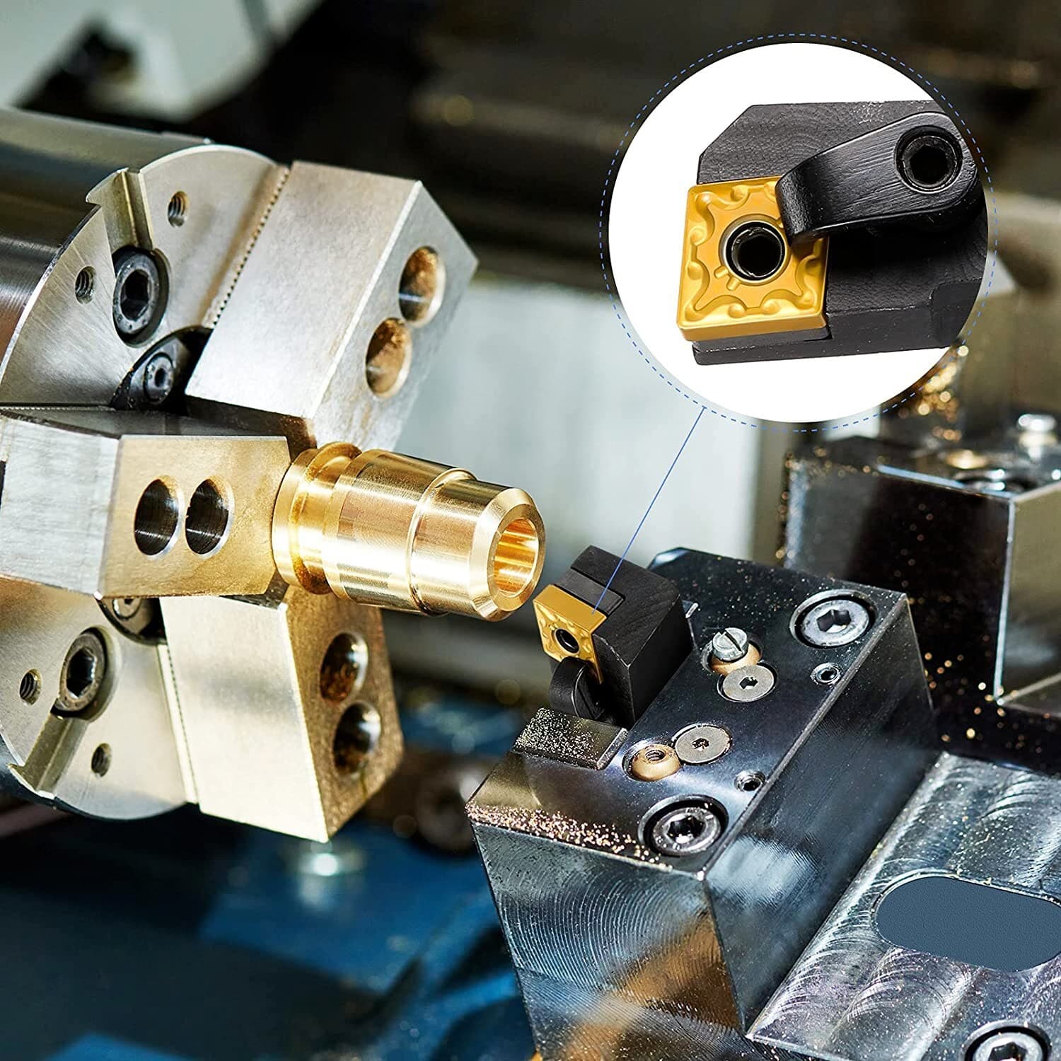 5/8 MWLNR Lathe Excircle Indexable Carbide Turning Tool Holder Bit Set MTJNR1616 6