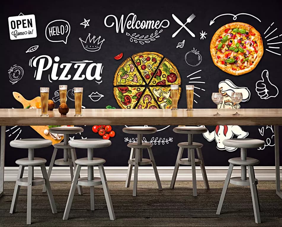 3D Pizza Restaurant 898 Wallpaper Mural Wall Print Wall Wallpaper Murals US Coco 2