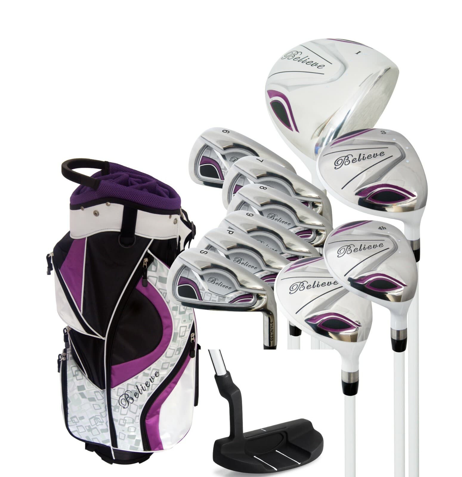 Founders Club Believe Womens Complete Golf Club Set w/ Bag- Showroom Sample