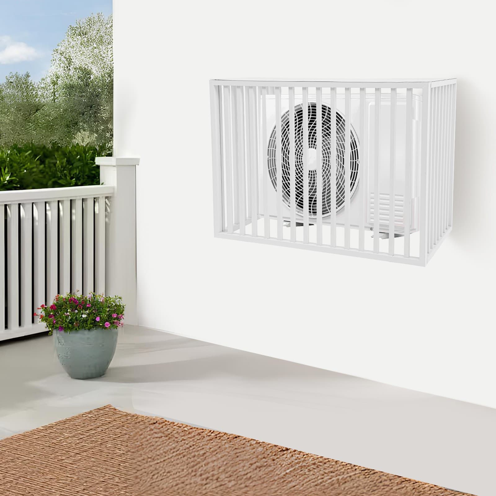 Air Conditioner Fence for Outdoor Units Privacy AC Fence Cover Window Protection 3