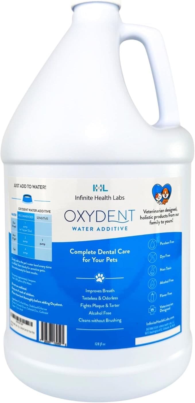 1 Gallon OxyDent Water Additive for Dogs & Cats, Fights bad breath & tarter