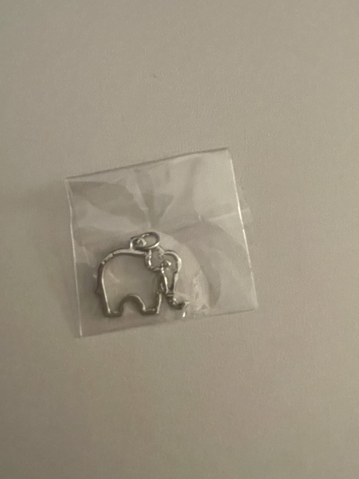 Elephant Pendant Charm Silver Tone 3