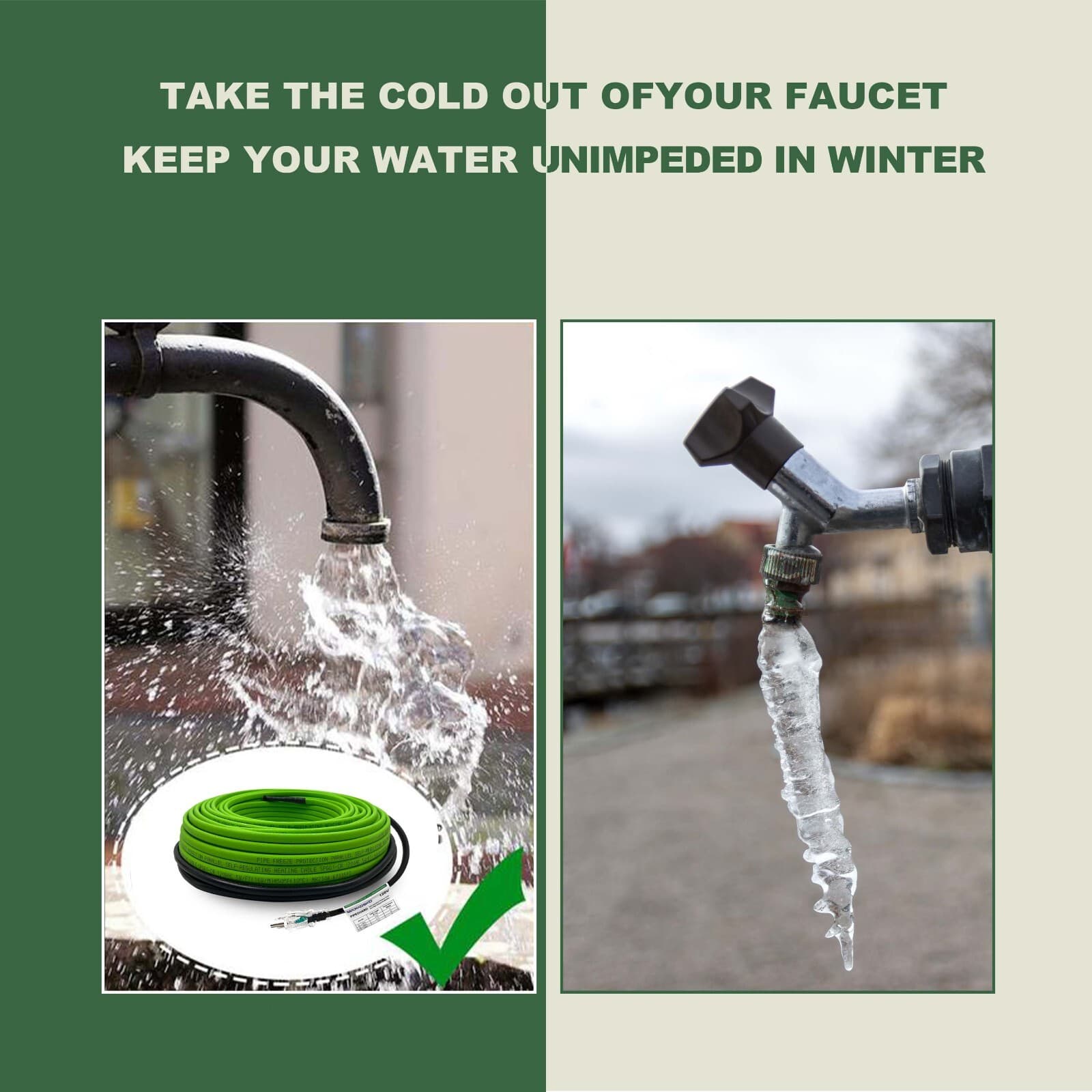 MAXKOSKO Self-Regulating Pipe Heat Cable,  Heat Tape for Pipes Freeze Protection 4