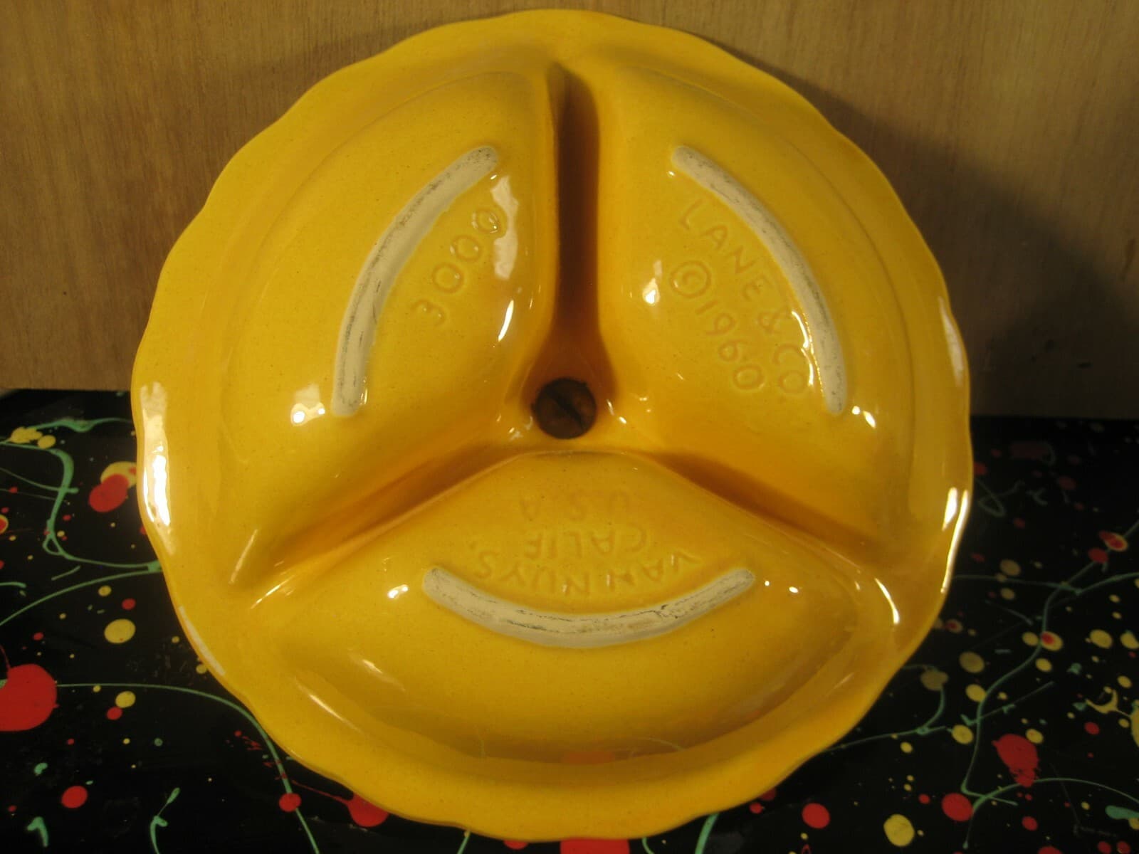 Lane & Co 4pc Crudites Set Vegetable Trays + Relish Dish California Pottery 6